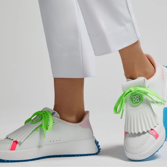 G/FORE Shoes - G/FORE White and Neon Green Women's Sneakers